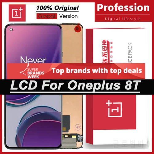 Original 6.55&39&39 AMOLED Display For OnePlus 8T LCD Display Touch Screen Repair Parts For 1+8T KB2001 KB2000 KB2003 Models Screen