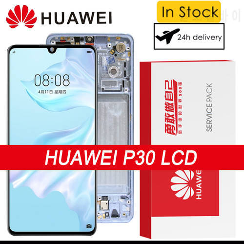 100% Original 6.1&39&39 Display with frame for Huawei P30 ELE-L29 ELE-L09 ELE-AL00 LCD Touch Screen Digitizer Replacement Parts