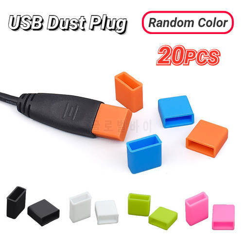 20Pcs New USB Male Anti-Dust Plug Stopper For Charging Extension Transfer Data Line Cable USB Protector Dustproof Cover