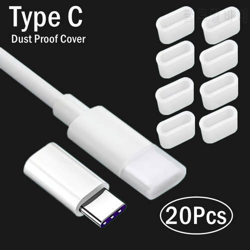 20/10/1pcs Dust Cover Cap for Type C Type-C USB 3.0 3.1 Case for Data Sync Transfer Extender Cable Adaptor Transparent Cover