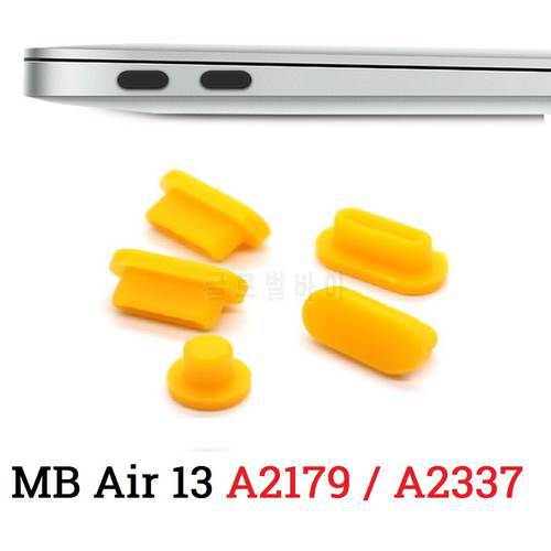 5 Pcs/Lot Dust Plug for Macbook Air 13 2020 Touch ID M1 A2337 A2179 Dust Plug Silicon Waterproof Dust-proof Plug X 2 Bag