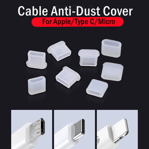 10PCS USB Type-C Dust Plug Charging Port Cable Wire Protector Silicone Cover for Samsung for Huawei For iPhone Apple IOS Plug
