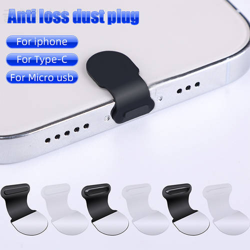 Loss-proof Silicone Phone Dust Plug Dustproof Cover for IPhone Charging Port Type-C Dust Plug Mirco USB Charging Port Protector
