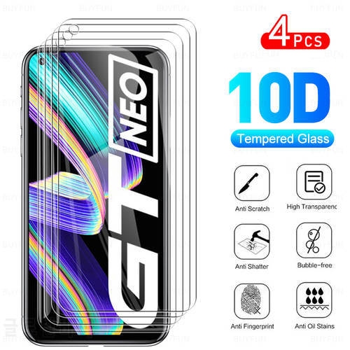 4Pcs Full Cover Protective Glass For OPPO Realme GT Neo Tempered Glas For OPPO RealmeGT GTNeo Realmy RealmI 6.43