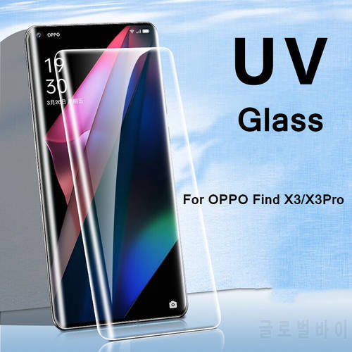 UV Glass Full Glue Cover Screen Protector for OPPO Find X3 Pro Curved Tempered Glass For OPPO Find X3 Neo FindX3Neo Glass