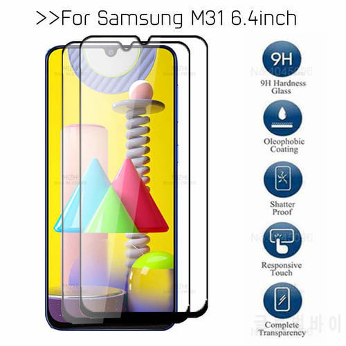 2PCS Protective Glass On For Samsung M31 Glas Tempered Sansung samsong sumsung m31 m 31 31m Screen Protector m315f 6.4&39&39 film