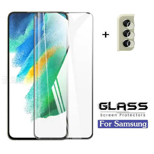 2Pcs Glass For Samsung Galaxy S22 Tempered Glass For Samsung Galaxy S22 S21 FE Screen Protector Lens Film For Samsung Galaxy S22