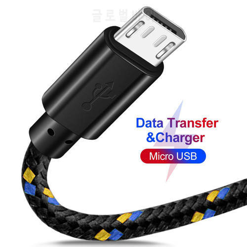 Nylon Micro USB Cable 1m 2m USB Data Cable for Samsung S6 S7 Xiaomi 4X LG Tablet Android Mobile Phone USB Charging Cord