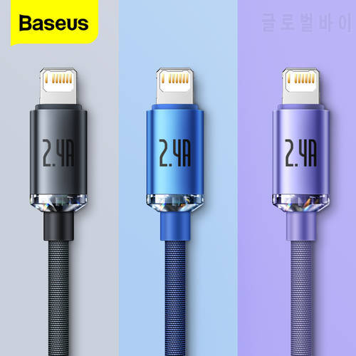 Baseus USB Cable for iPhone 13 12 11 Pro Max X 8 7p 6s 2.4A Fast Charging Mobile Phone Charger for iPad Pro Mini Data Wire Cord