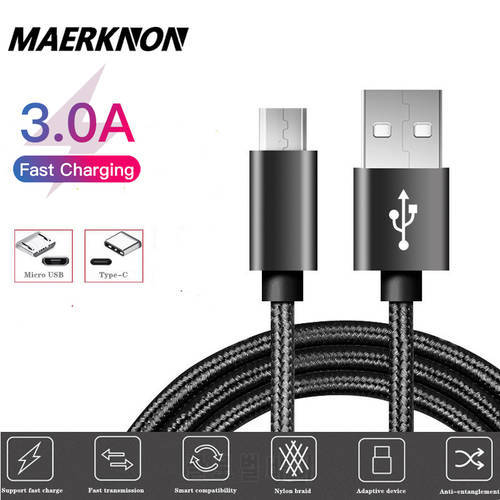 USB Type C Cable 3A Fast Charging Wire For Xiaomi Redmi note11 SamsungS20 Huawei Mobile Phone USB C Cable Micro USB Data Cord