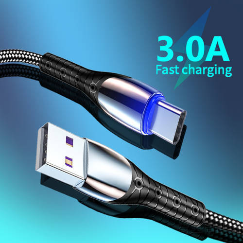 1m Nylon Braided Type C Micro USB Quick charging Cables For Samsung Oneplus Xiaomi Fast Charging cables Data Cord Charger usb-c