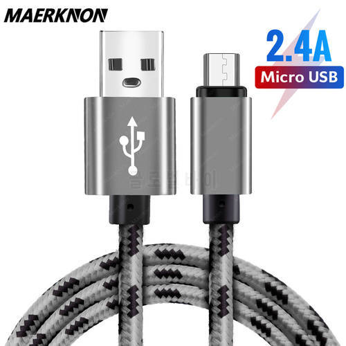 1m/2m/3m Braided Micro USB Cable Data Sync USB Charger Cable For Samsung S8 S7 HTC LG Huawei Xiaomi Android fast charging Cables