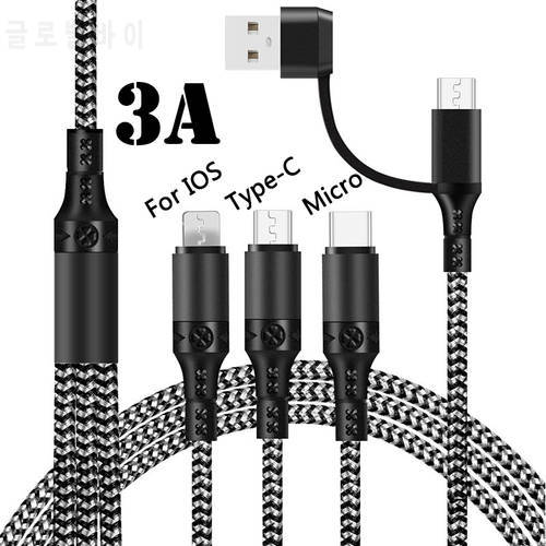 5in1 PD/USB Cable For iOS/Android/Type-C 1M Fast Charge Data Cable 3A For iPhone 13 12 Pro Max Phone Cable For HUAWEI Samsung Mi