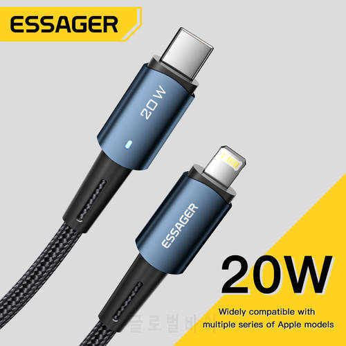 Essager PD 20W USB Type C Cable For iPhone 14 Plus Pro Max Fast Charging For iPhone Charger Cable For MacBook iPad Type C Cable
