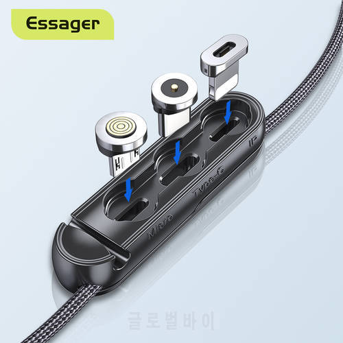 Essager Magnetic Plug Case For iPhone Micro USB Type C Portable Storage Box Magnet Chagrer Adapter Connector Cable Organizer