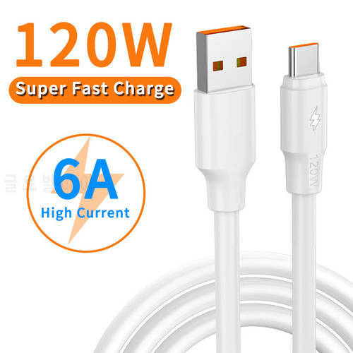 GTWIN 6A 120W Fast Charger For Apple iPhone 11 13 Pro Max 12 Quick Charging Data Line for Android Xiaomi Huawei Type-C USB Cable
