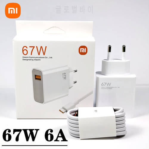 67W charger Xiaomi EU Original Redmi Note 11 pro Fast charge adapter 6A Type C data cable For Redmi note 11 9 10 pro mi 11 Pro