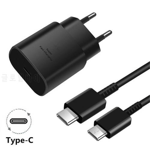 25W PD Surper Fast Charger for Samsung Z Flip3 S21 M32 A12 A71 Type C to USB C Cable for Xiaomi 11 Lite POCO M4 Pro 5G Realme 8