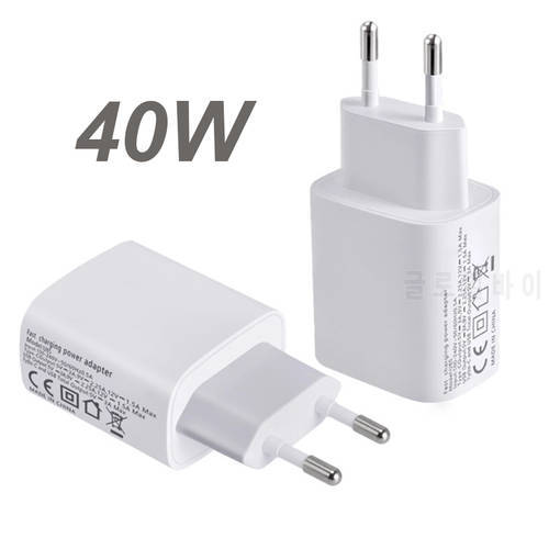 Double PD USB C Charger EU Wall Travel Charger 20W Fast Charge For iPhone 13/12/11Pro Xiaomi 12 Huawei P50 Cell Phone Charger