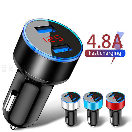 Fast Charging Car Chargers 2 Ports For Samsung Huawei iphone 11 8 7 Xiaomi Universal Aluminum Dual USB Car-charger Adapter