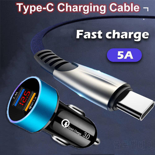 18W Fast Mobile Phone Car Charger Quick Charge 3.0 For Xiaomi 11 10S 9 SE Redmi Note 10 9T 9S 8T 9 8 Pro Max Type-c USB Cable