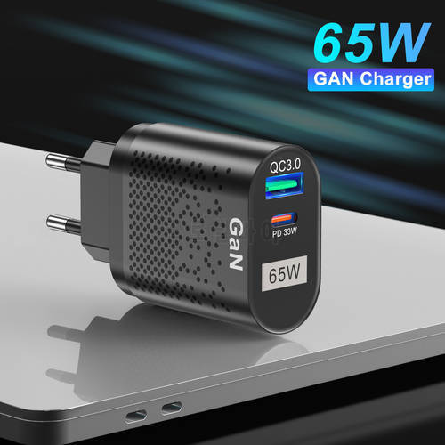 Olaf USB PD 65W GaN USB C Charger For MacBook QC 3.0 PD3.0 Type C Fast Charger For iPhone 12 Pro Huawei Samsung Wall Chargers