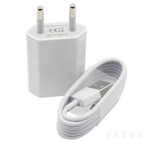 EU Plug Wall AC USB Charger For iPhone 13 12 11Pro MAX USB Charging Cable + Travel Charger Adapter For iPhone 5 5S 6 6S 7 8 Plus