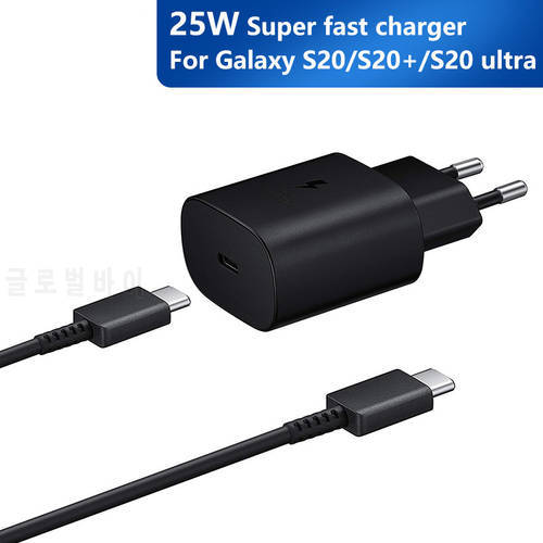 25W Fast Charging Travel Charger EP-TA800 For Samsung Galaxy Note10 Note10 Plus S10 Plus S10 5G Version 25W Type-C Cable
