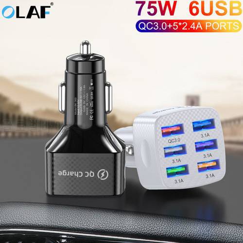 75W usb type c Car Charger Quick Charge 3.0 CAR USB Charger For iPhone 13 12 Pro Samsung Xiaomi Portable Mobile Phone Charger