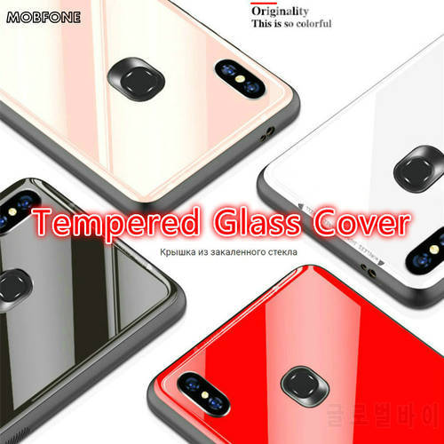 For Xiaomi Mi Max 3 Shockproof 9H Luxury Skin Tempered Glass Back Cover For Xiaomi Mi Max3 Phone Fundas Shell Cases