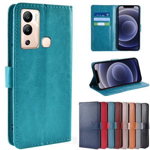 Vintage Flip Leather Case For Infinix Hot 12i Cover Magnetic holder Phone Cases On Infinix Hot 12i 12 i 6.6in Cover coque Hoesje