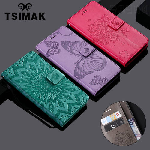 Tsimak Wallet Case For Samsung Galaxy A02S A12 A22 A32 A42 A52 A72 A82 4G 5G Flip PU Leather Phone Cover Capa