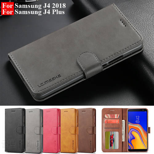J4+ Case For Samsung J4 Plus Case Flip Design Phone Case On Samsung J4 2018 Case Leather Wallet Cover For Samsung Galaxy J4 Plus