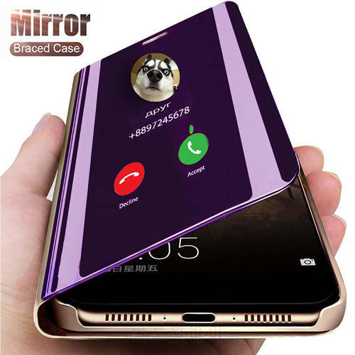 Clear View Mirror Phone Case For iPhone 13 11 12 Mini Pro Max 8 7 6 6s Plus Case For iPhone X XR XS Max SE 2020 Flip Stand Cover
