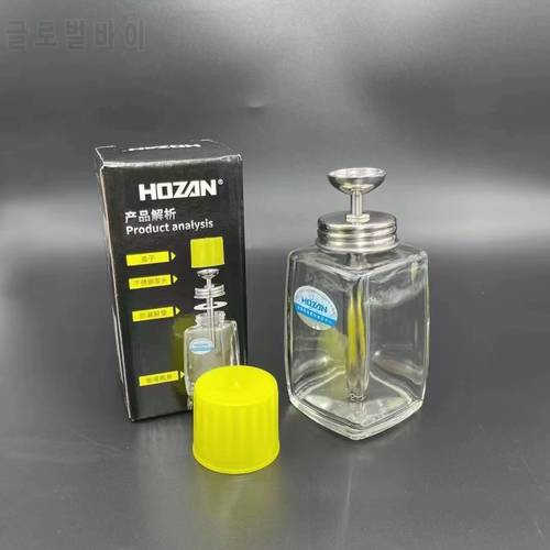 HOZAN 200ml Glass Alcohol Bottle High sealing leakproof Washboard Water Bottle Mobile Phone Repair Clean Tools