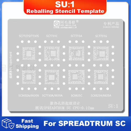 SU1 CPU BGA Tin Planting Net For SC7727S SC7730S SC7731S SC7715A SC7731G SC9832A SC9830A SC7730A SC8830A SC8825C SC6825A SC8825A
