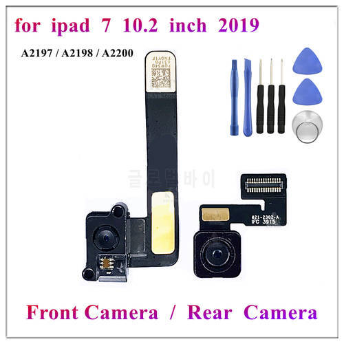 1Pcs Rear Back Main Front Camera Lens Module Flex Cable For iPad 7 10.2 Inch 2019 A2197 A2198 A2200 Big Face Small Cam Connector