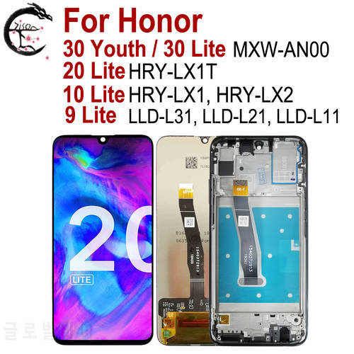 For Honor 30 Youth LCD With Frame For Honor 20 Lite HRY-LX1T Display For Honor 10 Lite HRY-LX1 / 9 Lite Screen Touch Digitizer
