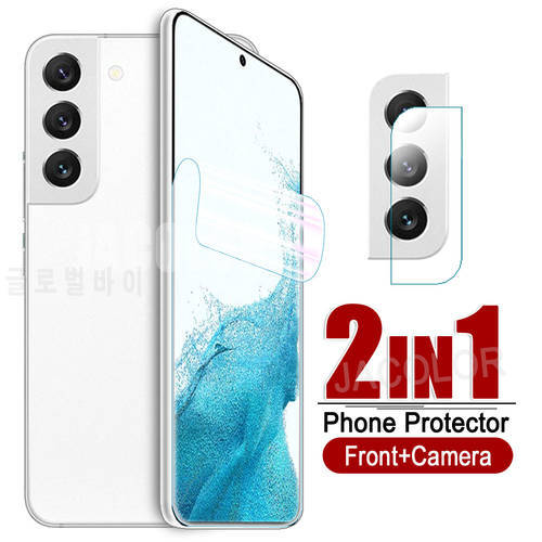 2in1 Hydrogel Film For Samsung Galaxy S21 S22 FE Ultra Plus 5G Back Screen Protector Film A52 A52s A72 5G 4G Samsun A 52 Lens