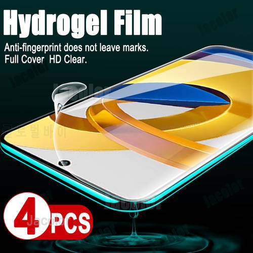 4pcs Hydrogel Film For Xiaomi Poco F4 F2 F3 X3 GT X4 M3 M4 Pro 5G NFC Screen Protector Poko M X F 4 3 3NCF 4Pro Water Gel Soft