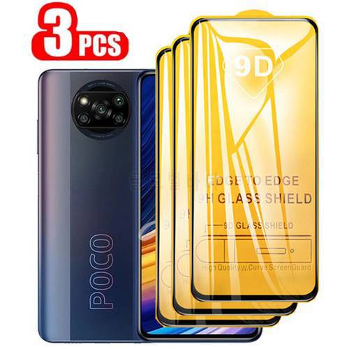 1-3 PCS 9D Full Cover Tempered Glass for POCO X3 Pro NFC M3 Pro F3 Screen Protector for Redmi Note 10 9 S 8 T A Pro Screen Glass