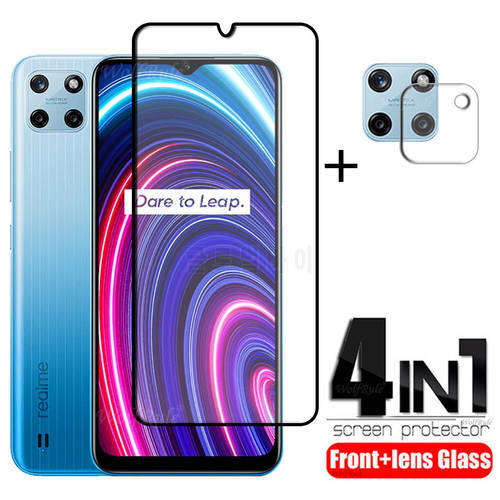 4-in-1 For Realme C25Y Glass For OPPO Realme C25Y Tempered Glass Screen Protector For Realme C25 C25S C21 C21Y C25Y Lens Glass