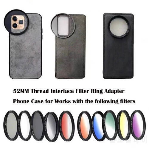 52MM Thread Interface Filter Ring Adapter Phone Case Universal ZOMEI CPL VU Star Filter For Iphone 11 12 13 pro max Huawei Phone