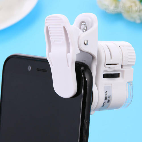 60X Magnifier Universal LED Mobile Phone Microscope Instrument Macro Lens Optical Zoom With Micro Camera Clip Optical Instrument