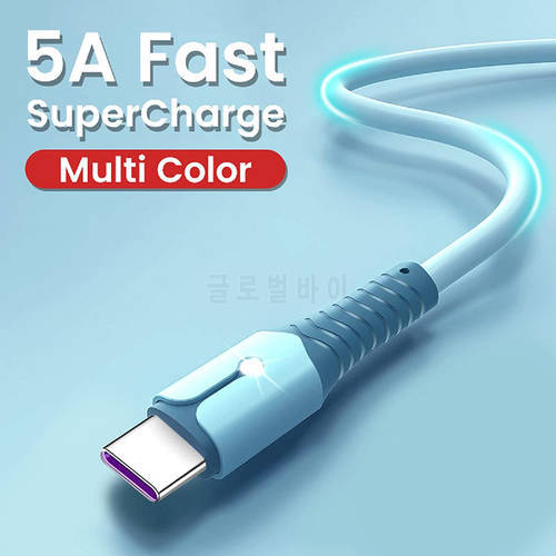 USB Type C Cable 5A Fast Charging USB C Cable for Huawei Data Cord Charger USB Type C Cable For Honor Xiaomi POCO X3 M3 Liquid