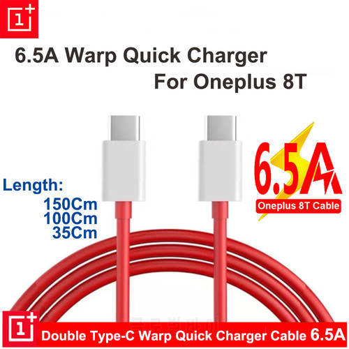 For Oneplus 8T Nord N10 Warp Charge Type-C Dash Cable 6.5A Fast Charge For OnePlus 8T 8 7 Pro 7T 6T 6 5T 5 3T Warp Charger