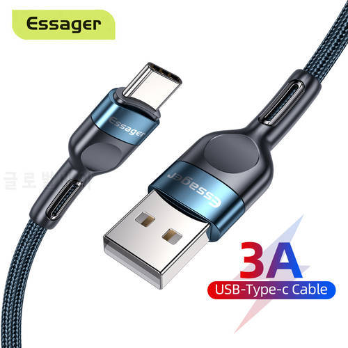 Essager USB Type C Cable 3A Fast Charging USB C Cable For Xiaomi Redmi Poco Samsung S20 S21 Mobile Phone USB-C Type-C Date Cord