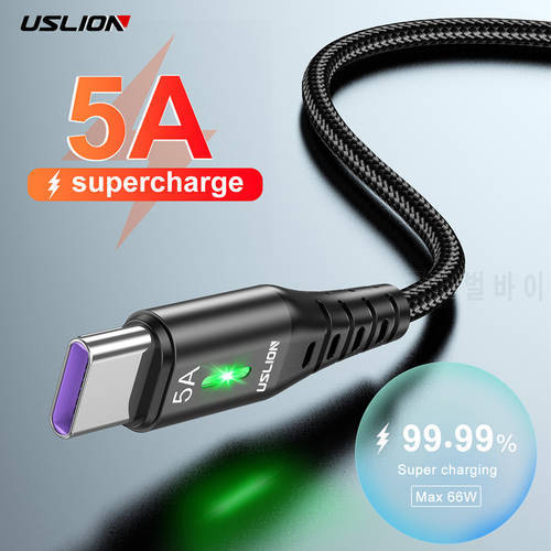 USLION 5A USB Type C Cable For Huawei P40 P30 Pro Super Fast Charging Type C Cable Wires Micro Data Charge Cord for Xiaomi Poco