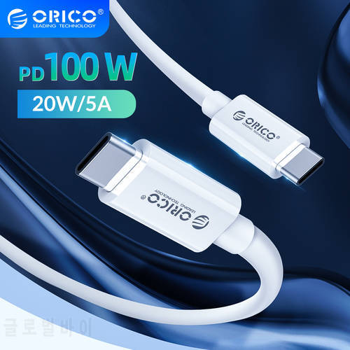 ORICO Type-C to Type-C USB Cable 20V/5A Charging Cable PD100W QC4.0 Quick Charge for Samsung Xiaomi HUAWEI Phone Laptop Tablet