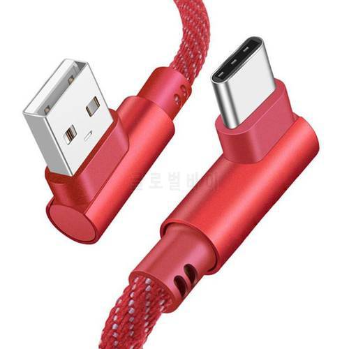 USB 3.1 To Type C Charge Cable 90 Degree Right Angle Fast Data Sync Charging Charger Cable 25cm